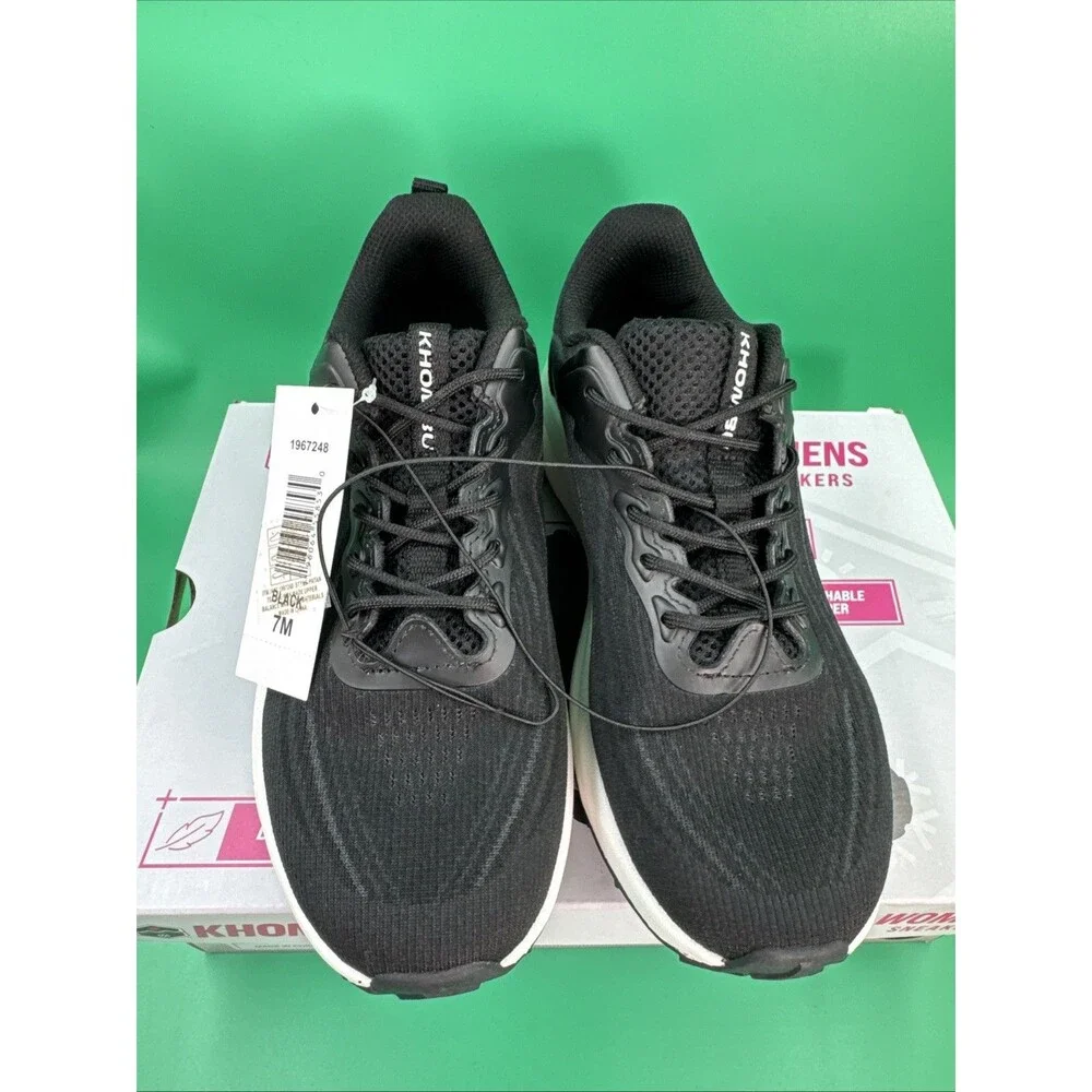 Khombu Women's Patan Black Sneakers Lightweight Memory Foam Breathable Sz 7 New